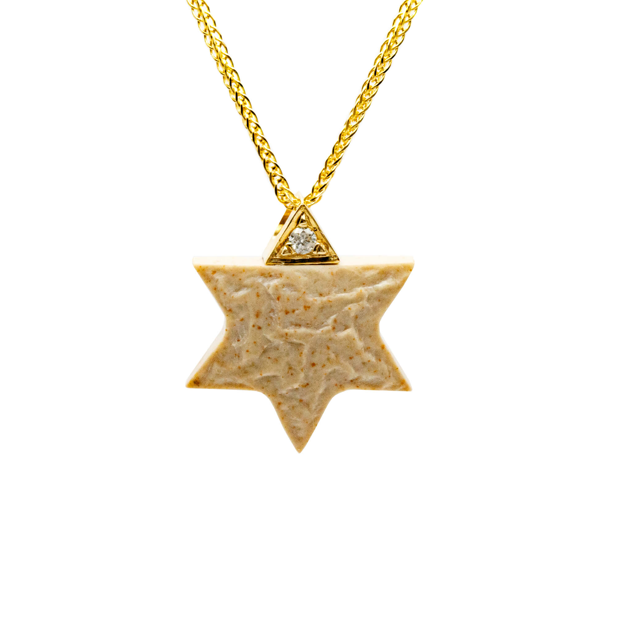 Magen David with Temple mount stone and diamond